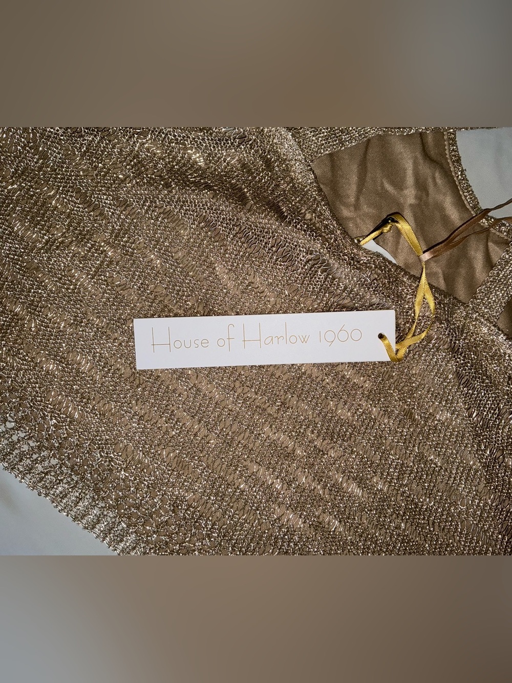 House of Harlow 1960 Shimmery Gold Knit Top - Picture 3 of 7